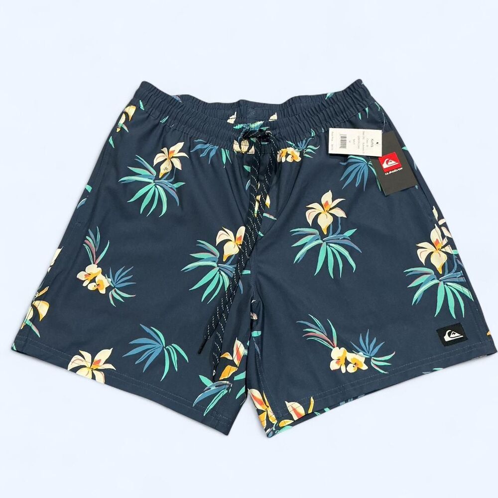 Quiksilver Men's Blue and Navy Swim-briefs-shorts